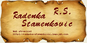 Radenka Stamenković vizit kartica
